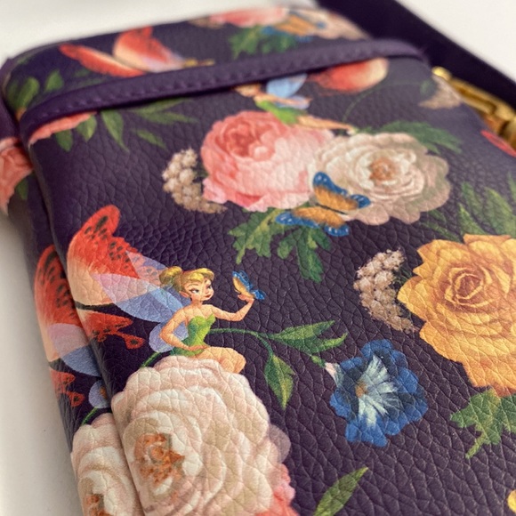 Disney parks tinker bell flower purple crossbody cellphone bag Disneyland bag - Picture 3 of 9